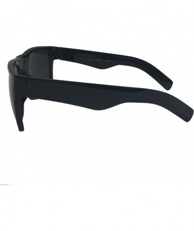Rectangular XL Men's Big Wide Frame Black Sunglasses - Extra Large Square 148mm - C518E2WCH07 $12.68