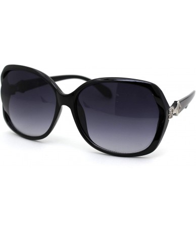 Butterfly Womens Chic Designer Fashion Luxury Butterfly Sunglasses - Black Silver Smoke - CA18Y8IDZQH $19.76