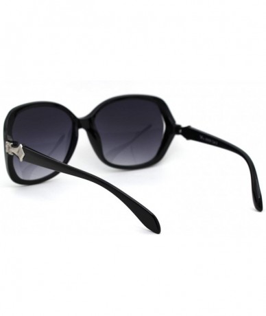 Butterfly Womens Chic Designer Fashion Luxury Butterfly Sunglasses - Black Silver Smoke - CA18Y8IDZQH $12.22