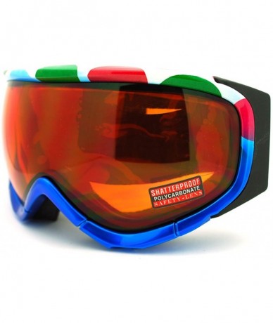 Goggle Ski Snowboard Goggles Blue Colorful Polka Dot Anti Fog Foam Padding - Blue Polka Dot - CJ11GAXYB9X $18.36