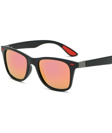 Oversized 2019 Polarized Sunglasses Men Square frame Classic Nail decoration - Black Orange 2 - CM18UGDU9D9 $9.94