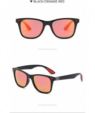 Oversized 2019 Polarized Sunglasses Men Square frame Classic Nail decoration - Black Orange 2 - CM18UGDU9D9 $9.94