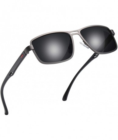 Rectangular Rectangular Polarized Sunglasses for Men-100% UV400 Protection Mens Sunglasses Alloy Frame - CF18Z9CN7CT $9.15