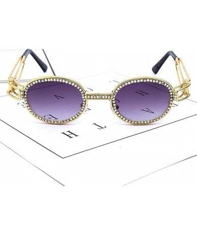 Round Vintage Small Round Diamond Sunglasses Women 2020 Fashion Steam punk Colorful Rhinestone Shades UV400 - Gv0276 5 - CI19...