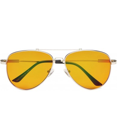 Aviator Large Memory Frame Blue Light Blocking Glasses for Men - Silver - C118IWIZAZZ $54.68