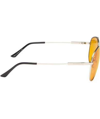 Aviator Large Memory Frame Blue Light Blocking Glasses for Men - Silver - C118IWIZAZZ $54.68