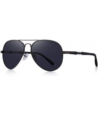 Wrap Men Classic Style Pilot Sunglasses Polarized - UV 400 Protection with case 60MM 8285 - Gray - CA18KCALIDH $20.17