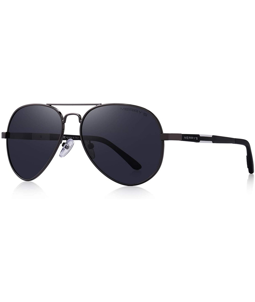 Wrap Men Classic Style Pilot Sunglasses Polarized - UV 400 Protection with case 60MM 8285 - Gray - CA18KCALIDH $20.17