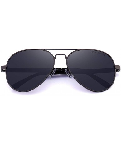 Wrap Men Classic Style Pilot Sunglasses Polarized - UV 400 Protection with case 60MM 8285 - Gray - CA18KCALIDH $20.17