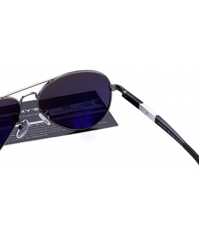 Wrap Men Classic Style Pilot Sunglasses Polarized - UV 400 Protection with case 60MM 8285 - Gray - CA18KCALIDH $20.17