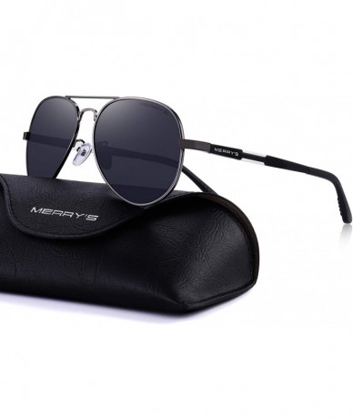 Wrap Men Classic Style Pilot Sunglasses Polarized - UV 400 Protection with case 60MM 8285 - Gray - CA18KCALIDH $20.17