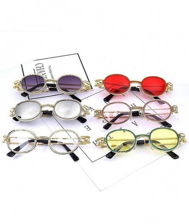 Round Vintage Small Round Diamond Sunglasses Women 2020 Fashion Steam punk Colorful Rhinestone Shades UV400 - Gv0276 5 - CI19...