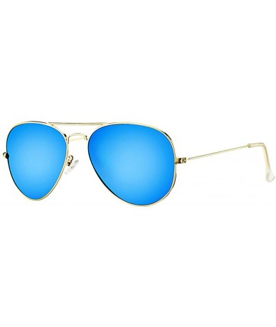 Aviator Classic Polarized Aviator Sunglasses for Men Women Mirrored UV400 Protection Lens Metal Frame - CW18S69LTR2 $17.59