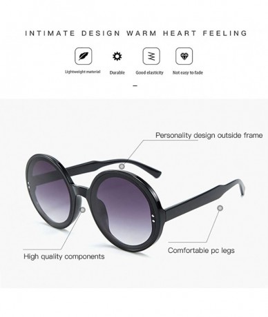 Oval Retro Round Sunglasses Unisex-Fashion Polarized Lens-Sturdy Plastic Frame - D - CS190ECU8M2 $30.49