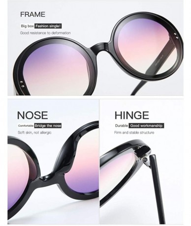 Oval Retro Round Sunglasses Unisex-Fashion Polarized Lens-Sturdy Plastic Frame - D - CS190ECU8M2 $30.49