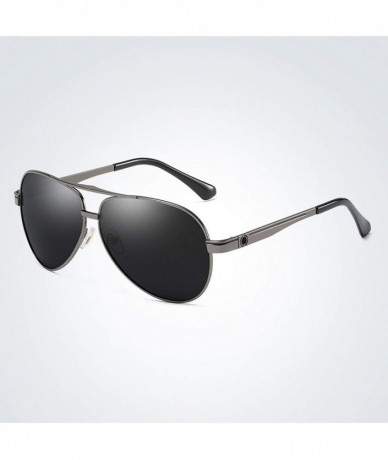 Goggle New Polarized Sunglasses Men Pilot Mens - Gold Tea - CL197Y76E5Y $41.29