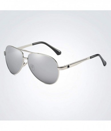 Goggle New Polarized Sunglasses Men Pilot Mens - Gold Tea - CL197Y76E5Y $41.29
