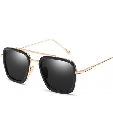 Aviator Sunglasses Men Vintage Brand Designer Coating Sun Glasses Women Gold Brown - Gold Gray - CX18Y5X84H6 $19.06
