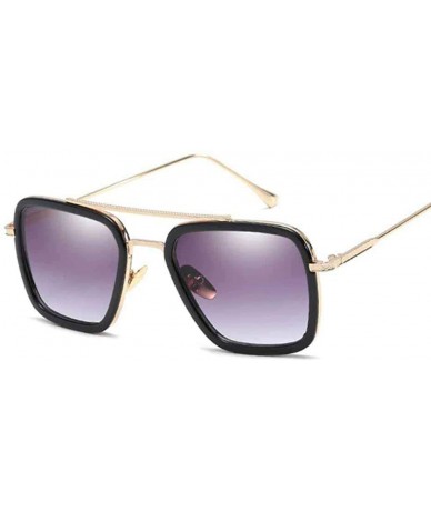 Aviator Sunglasses Men Vintage Brand Designer Coating Sun Glasses Women Gold Brown - Gold Gray - CX18Y5X84H6 $10.82