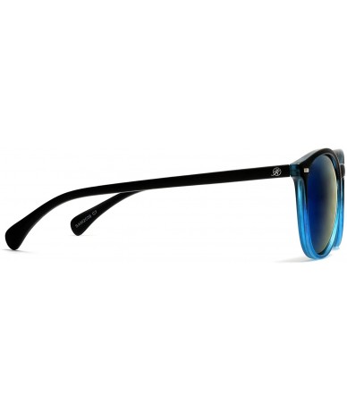 Wayfarer Polarized Round Verona Horned Rim Sunglasses - Black - CI1833OT0NG $12.38