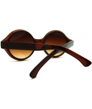 Round Unique Caved in Frame Circle Round Sunglasses Womens Fashion - Brown - CV11FTVTUNP $10.19
