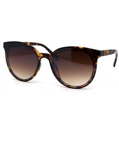 Round Womens Hipster Elegant Round Horn Rim Plastic Sunglasses - Tortoise Brown - CO195KLW630 $14.46