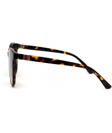Round Womens Hipster Elegant Round Horn Rim Plastic Sunglasses - Tortoise Brown - CO195KLW630 $14.46