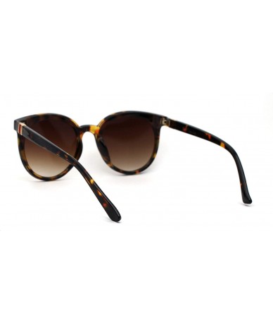 Round Womens Hipster Elegant Round Horn Rim Plastic Sunglasses - Tortoise Brown - CO195KLW630 $14.46