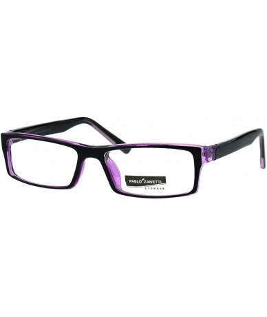 Rectangular Fashion Clear Lens Glasses Small Rectangular Frame Eyeglasses Unisex - Black Purple - CN18RZ9ZCY6 $12.66