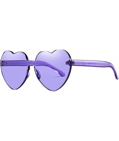Round Womens Fashion Heart Shape Sunglasses Candy Color Glasses - Purple - CD18Q9OTE5T $11.49