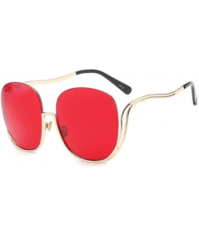 Oval Oval Rimless Sunglasses Women Fashion Retro Sun Glasses Female Metal Frame Gradient Oculos UV400 - C8 Gold Clear - CM199...
