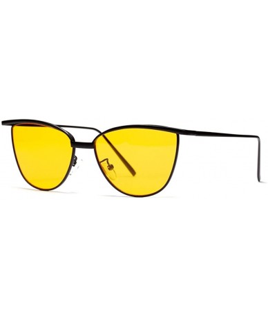 Cat Eye Small Cat Eye Sunglasses Women Sun Glasses For Women Accessories Fashion Summer 2018 - Clear Yellow - CZ18D3LXSH4 $19.91