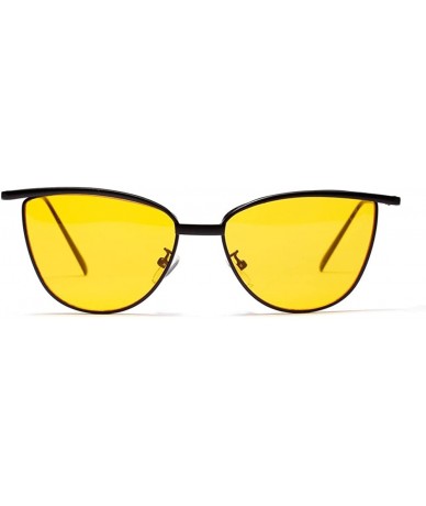 Cat Eye Small Cat Eye Sunglasses Women Sun Glasses For Women Accessories Fashion Summer 2018 - Clear Yellow - CZ18D3LXSH4 $11.30