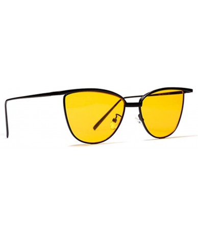 Cat Eye Small Cat Eye Sunglasses Women Sun Glasses For Women Accessories Fashion Summer 2018 - Clear Yellow - CZ18D3LXSH4 $11.30