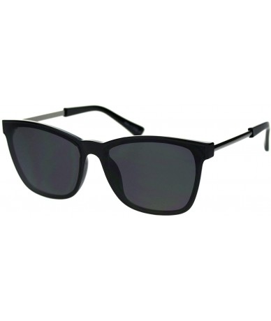 Square Unisex Fashion Sunglasses Chic Trendy Square Minimal Frame UV 400 - Black (Black) - CO18Z4UU9H2 $25.13