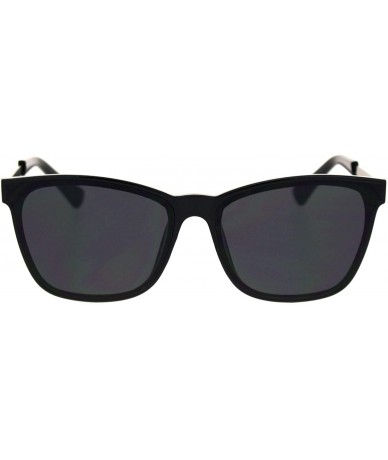 Square Unisex Fashion Sunglasses Chic Trendy Square Minimal Frame UV 400 - Black (Black) - CO18Z4UU9H2 $15.01