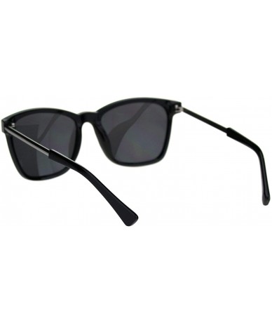 Square Unisex Fashion Sunglasses Chic Trendy Square Minimal Frame UV 400 - Black (Black) - CO18Z4UU9H2 $15.01