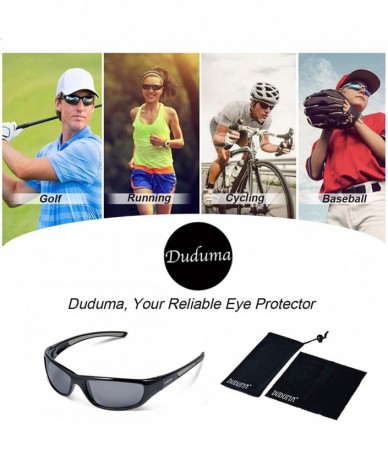 Wrap Tr8116 Polarized Sports Sunglasses for Men Women Baseball Cycling Fishing Golf - Black Frame With Black Lens - C512E3HI5...