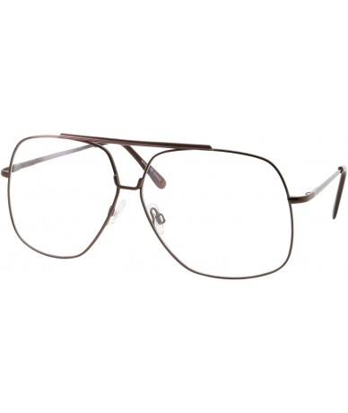 Oversized XL Mens Aviator Clear Lens Eye Glasses Square Fashion Oversized 62mm - Bronze - CW1864667SE $22.94