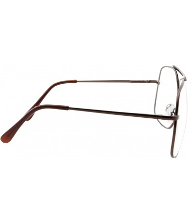 Oversized XL Mens Aviator Clear Lens Eye Glasses Square Fashion Oversized 62mm - Bronze - CW1864667SE $21.60