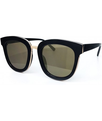 Oversized 8584-1 Premium Oversized Womens Mens Mirrored Sunglasses - Gold - CA18O9KQI4U $33.42