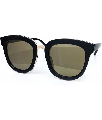 Oversized 8584-1 Premium Oversized Womens Mens Mirrored Sunglasses - Gold - CA18O9KQI4U $36.42