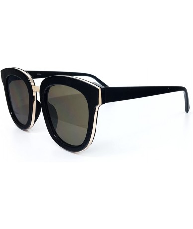 Oversized 8584-1 Premium Oversized Womens Mens Mirrored Sunglasses - Gold - CA18O9KQI4U $36.42