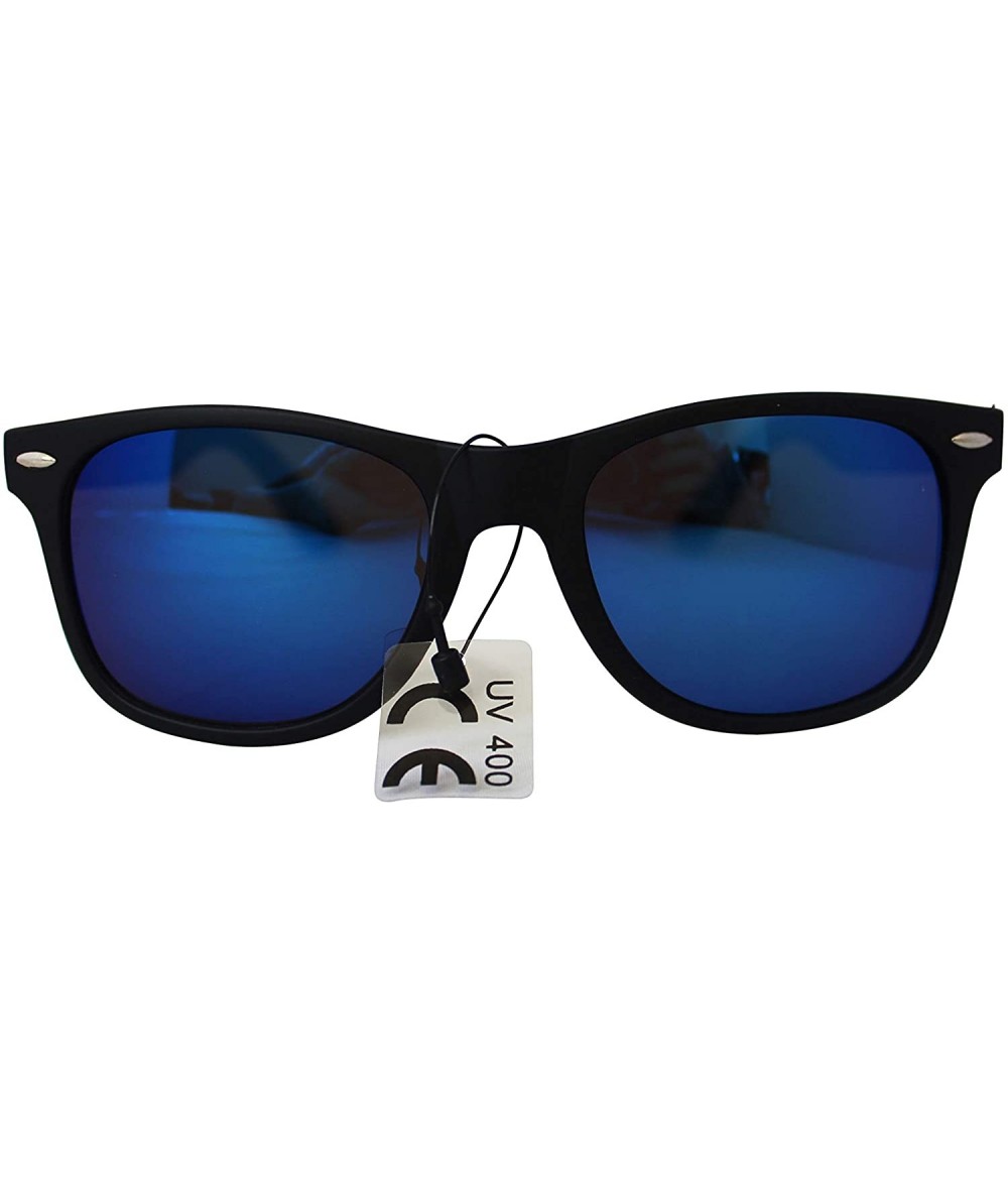 Wayfarer SIMPLE Classic Retro Fashion Mirrored Sunglasses for Men - Blue - C718ZEQ2TL3 $9.05