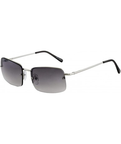 Rectangular Minimalist Medium Rectangular Sunglasses Clear Eyewear Spring Hinge - CK196QA0M5N $18.05