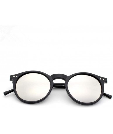 Rectangular Round Sunglasses Women Multicolour Frame Mercury Mirror Lens Glasses Men Coating Round Sunglasses - Ltea - CF194O...