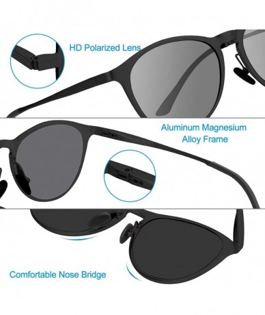 Sport Polarized Sunglasses Protection Aluminium magnesium Fashion - Black Frame Black Lens - CO1940LHXEK $18.26