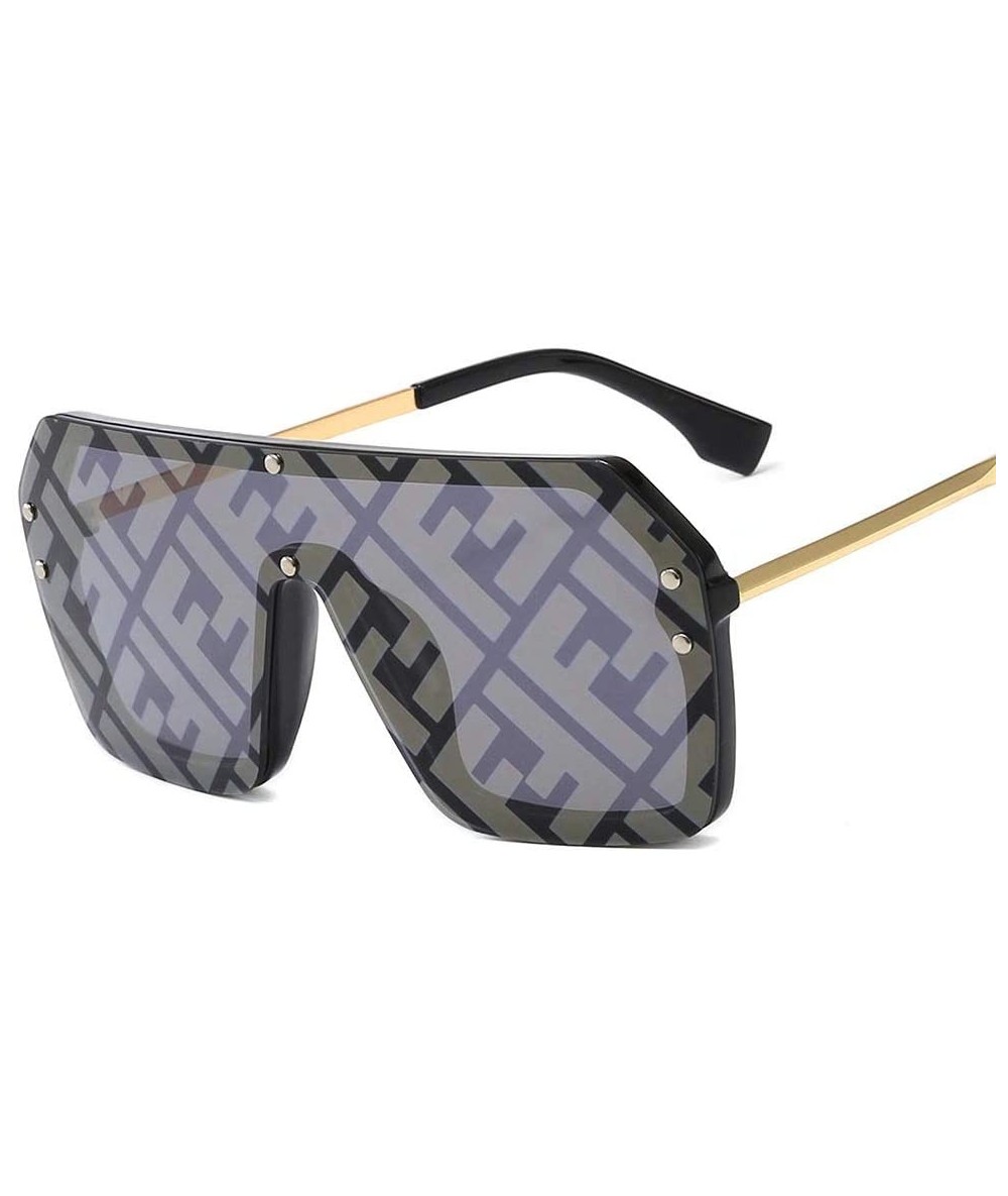 Rimless Sunglasses Watermark Ultraviolet Proof Streetwear - Gold - C4194E3YSA4 $22.65