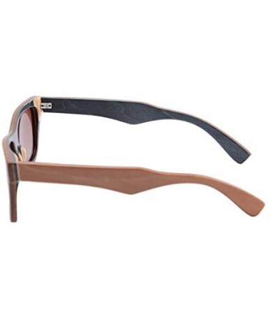 Wayfarer Natural Wood Frame Polarized Sunglasses Anti-glare Wooden Glasses-Z68020 - Outside Brown Inside Black - C7126PCTDXN ...