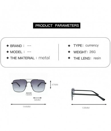 Round Men's casual sunglasses trend double beam square sunglasses fashion driving sunglasses - Black Grey C2 - CL1900KZ294 $2...